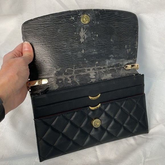 Givenchy Black Quilted Leather Flat Clutch Flap Bag on Chain Small Night Out - Picture 11 of 17